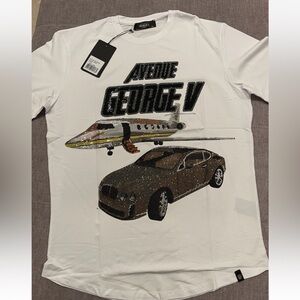 Avenue George V Paris T-shirt Men’s luxury White Short Sleeve shirt 2XL NWT